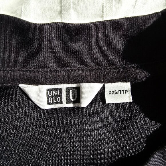 Uniqlo AIRism Cotton Crew Neck Long Sleeve - 2024 - Black - Sz XXS - Picture 3 of 12